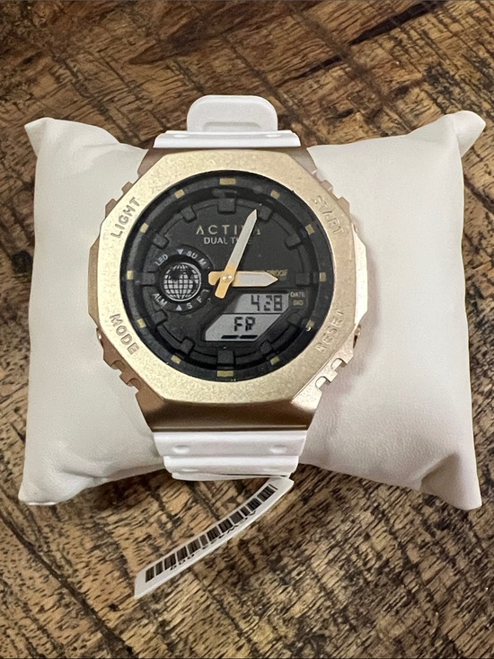 Ativa Accessories - Activa Unisex Recon X Invicta Digital Watch - White Strap & Gold Bezel